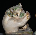6 6   Old Chinese Tang Sancai Porcelain Palace Foo Fu Dog Lion  Statue Pair