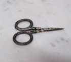 Vintage Fancy Victorian Sterling Silver Sewing Scissors Marked On Both Sides