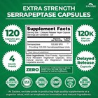 Extra Strength Serrapeptase 120 000 Spu  120 Vegan Capsules  Delayed Release