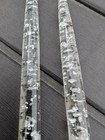 Pair Mid Century Lucite Acrylic Clear Taper Candles W Silver Flakes 11 5    Mcm
