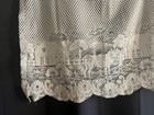 Vintage Crochet Lace Valance Cow Barn Filet Curtain Farmhouse Decor Scallop Trim