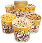 Retro Style Plastic Popcorn Containers Boxes Bucket For Movie Night   3 Pack 