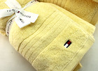 New Tommy Hilfiger 8 Pieces Yellow   Stitched Th Logo 100  Cotton Bath Towel Set
