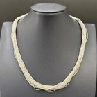 Vintage 30-strand Liquid Sterling Silver Navajo Native American 16    Necklace