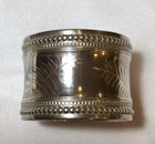 Victorian 1883 Gorham Sterling Silver Napkin Ring Beaded Pattern 1450 Engraved