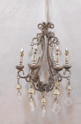 Mini Chandelier Dollhouse Size 6 Arm Metal   Plastic 7  Tall