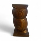 Vintage Hand Carved Wooden Owl Statue Rustic Woodland Figure
