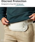 Vantamo Hidden Money Belt Rfid Fanny Pack Ultra-thin 2 Compartment Bag
