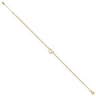 9  1  14k Yellow Gold Double Strand Heart Anklet