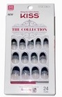 Kiss The Collection Black French Oval Medium Length Nails Christmas Limited Edtn