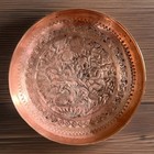 Middle East Hand Engraved Hammered Copper Plate   Tray 7    Antique