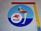 Vintage Mobil Mobiloil  marilyn Monroe 11 3 4  Porcelain Metal Gasoline Oil Sign