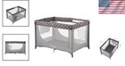 Compact Folding Portable Playpen With Soft Mattress For Safe Toddler Play - Grey
