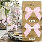 Pink Bow Satin Ribbon For Craft 2  Self Adhesive Premade Mini Bows For Gift Wrap