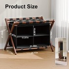 Bamboo Luggage Rack Foldable Suitcase Stand With 4 Storage Compartments