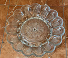 Deviled Egg 11  Plate Platter Relish Tray Clear Indiana Glass Hobnail  Mcm Euc