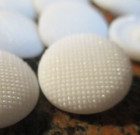 Set Of 12 vintage  7 8   Wedding White  Dimple Dot Glass Buttons  new old Stock