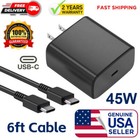 6ft Type Usb-c 45w Super Fast Wall Charger Fit Samsung Galaxy S23 S22 S20 Plus