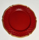 Set Of 6 Red Gold Plastic Charger Plates 13  Decorative Holiday Table