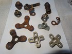Vintage Salvaged Lot Of 12 Cast Iron   Cast Metal Lamp Parts