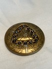 Antique Victorian Brass Cut Button Tri-point  B1