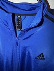 Adidas Men s Full Zip Track Jacket Blue black Stand-up Collar Polyester Sizeus M