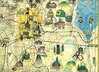 Kyoto Japan Street Map And Monumental Map 1970 s 