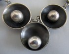 Set  Modernist Danish Style Sterling Necklace   Earrings  18 5 Inch  1 5 Inches