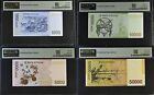 South Korea Set 4  100-50000 Won Nd 2009 P54-p57 Superb Gem Unc Pmg 66 67 68 Epq