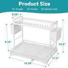 Dish Drying Rack For Kitchen Counter  2-tier Large Capacity Kitchen Organizer   