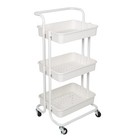 3-tier Rolling Craft Cart With Handle  White