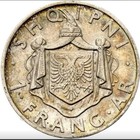 Albania 1937-r  1 Frang Old World Silver Coin  5703 Ch Unc Toned