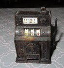 Vintage Metal Die Cast Mini Antique Finish Slot Machine Pencil Sharpener