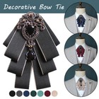 Men Bow Tie Rhinestone Crystal Satin Tied Necktie Formal Wedding Party Retro New
