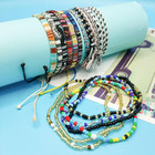 Boho Beach Bracelet Ankle Adjustable Beaded Anklets  Handmade Braided 2-pack