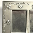 Baby Themed Pewter Triple Photo Frame Nursery Decor By Carr