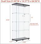 2 Doors Glass Display Cabinet Display Curio Cabinet Glass Display Case 4 Shelf