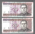Lithuania         2007     1x 20 Litu     One Note         Lot  3934