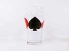 Vintage Large Beer Drinking Glass Playing Card Suits - Casino   Poker Decor