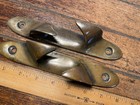 Vintage Pair Of Cast Bronze Bow Skene Chocks 8  Nice Age patina