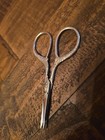 Vintage Antique Etched Handles Sewing Scissors 3 5 8 Inches Marked Usa