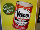 1958 Vintage Veedol Motor Oil Can Display Sign-flying A-nos-18  Gas Station