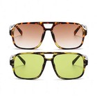 Retro Aviator Sunglasses Set Of 2 - Men Women Vintage 70s Square Sunglasses Usa