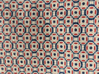 2 Vintage Feed Sack 1930-50s Red Blue  white Circles   Dot Centers 44  L X 36  W