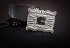 Rrl Double Rl Vintage Western Black Studded Leather Belt Silver Buckle Size 34