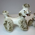 Vintage Spaghetti Poodle Figurines Mom   2 Puppies Ceramic Dog Set Japan Style