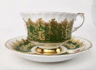 Vintage Green   Gold Paragon Tea Cup   Saucer Floral