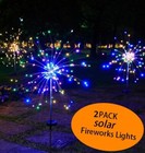 2pcs Solar Firework Lights Fairy Outdoor Garden Waterproof Path Lawn Decor Lamp