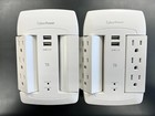 2 Packs-surge Protector-1200j 125v-6 Swivel Outlets-2 Usb Ports-white