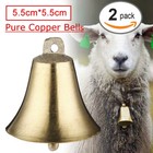 2x Brass Copper Bells Cow Horse Sheep Dog Animal Grazing Super Loud Farm
